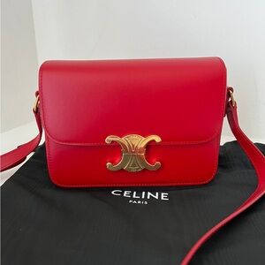 Celine triomphe teen red crossbody never used